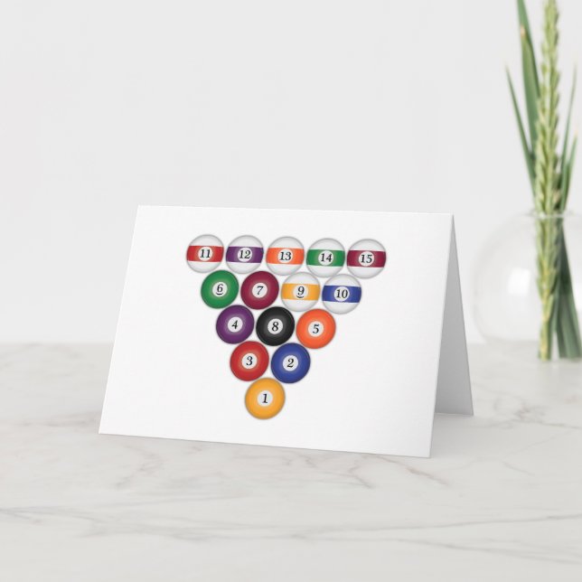 Pool Balls / Billiards: Greeting Cards (Front)