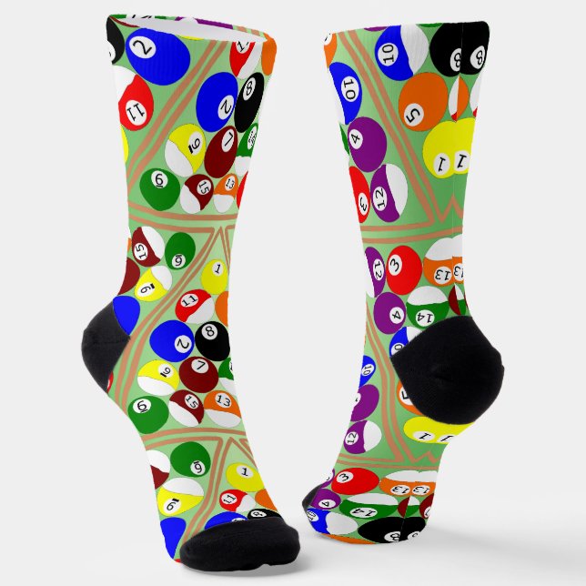 Pool Balls Design Socks (Angled)