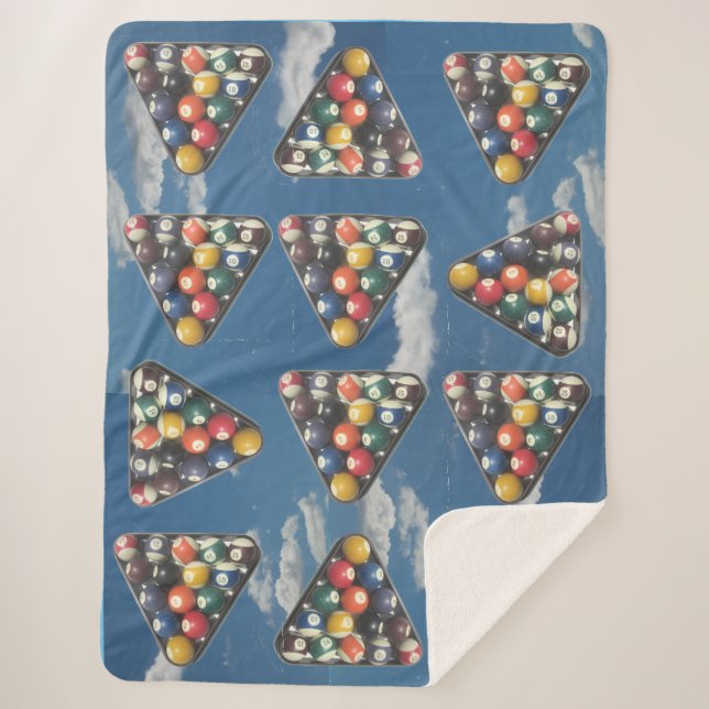 Pool Balls in the Sky Sherpa Blanket (Front)