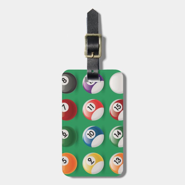 pool balls luggage tag (Front Vertical)