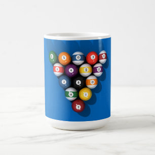 Pool Balls on Blue Felt: Coffee Mug
