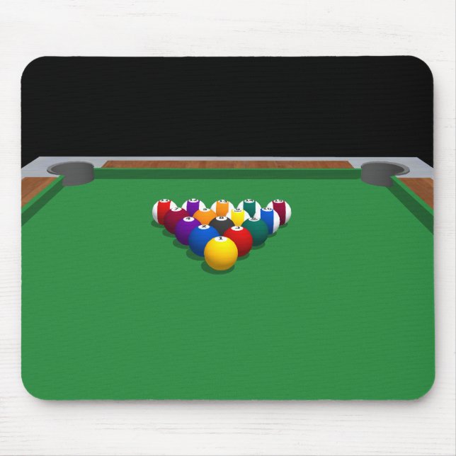 Pool Balls on Table: 3D Model: Mouse Mat (Front)