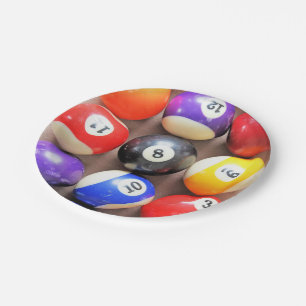 Pool Balls Paper Plates