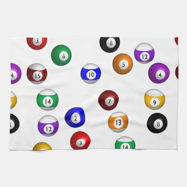 Pool Balls Tea Towel (Horizontal)