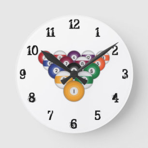 Pool Balls: Wall Clock