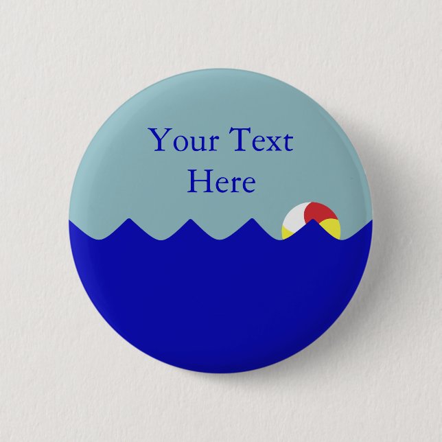 Pool Beach Ball (Customisable) 6 Cm Round Badge (Front)