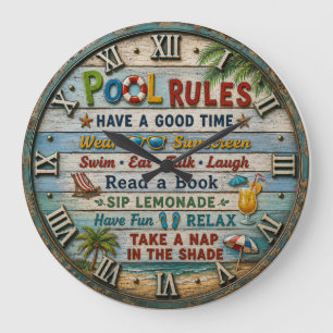 Pool  Beach House  Large Clock