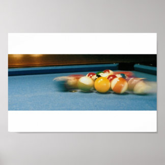 Pool / Biliiards Table, balls, ques -- Poster