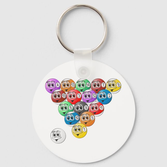 Pool Billards Key Ring (Front)