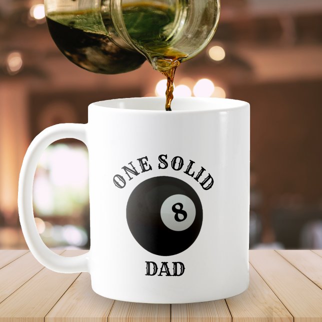 Pool Billiard 8 Ball One Solid Dad Father's Day Coffee Mug (Pool Billiard 8 Ball One Solid Dad Father's Day Coffee Mug)