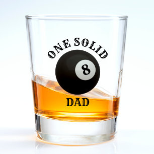 Pool Billiard 8 Ball One Solid Dad Father's Day Shot Glass