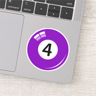 Pool/billiard ball number four (4) purple