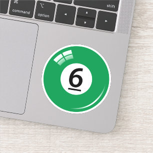 Pool/billiard ball number six (6) green