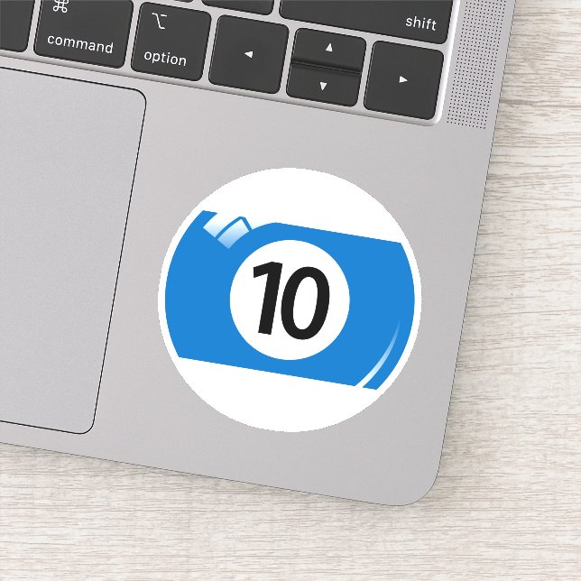 Pool/billiard ball number ten (10) blue white (Detail)