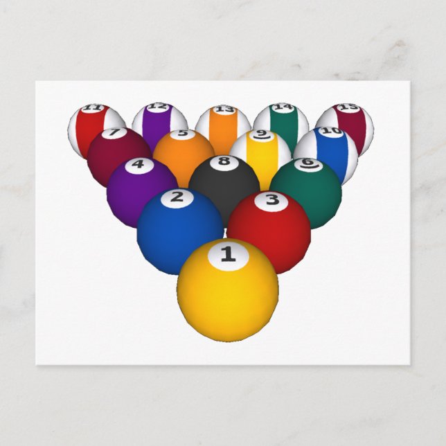 Pool: Billiard Balls: Billiards: Postcard (Front)