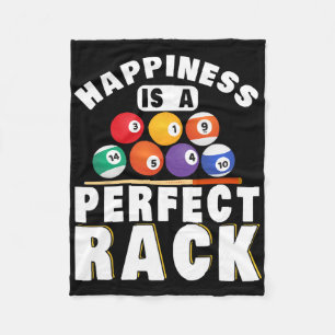 Pool Billiard Happiness Is A Perfect Rack Billiard Fleece Blanket
