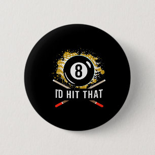 Pool Billiard Shirt - Biliard Pool 8 Ll Player Des 6 Cm Round Badge