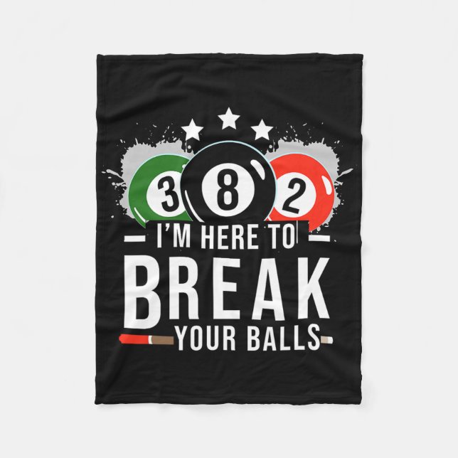 Pool Billiard Shirt - Billard Pool Break Rack  Fleece Blanket (Front)