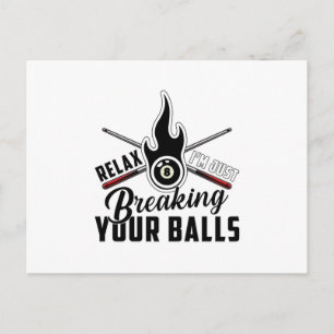 Pool Billiard Snooker 8 Ball Billiards Funny Gift Postcard