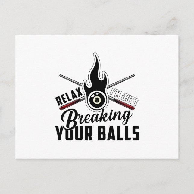 Pool Billiard Snooker 8 Ball Billiards Funny Gift Postcard (Front)