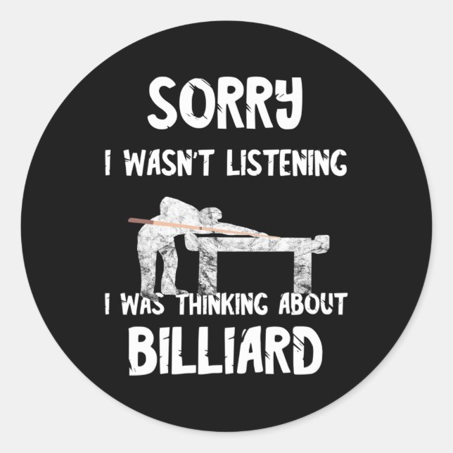 Pool Billiard Snooker Player 8 Ll Playing Billiard Classic Round Sticker (Front)