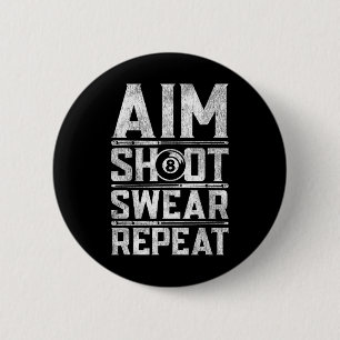 Pool Billiard Snooker Player Motivation Quote 6 Cm Round Badge