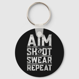 Pool Billiard Snooker Player Motivation Quote  Key Ring