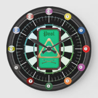 Pool (Billiards) 12-Ball Clock