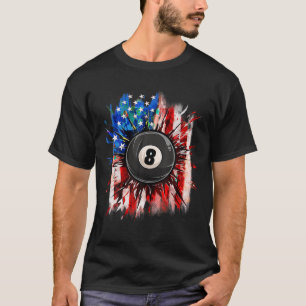 Pool Billiards 4th Of July Men USA American Flag B T-Shirt