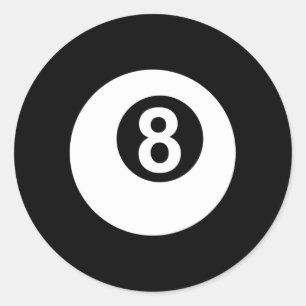 Pool Billiards 8 Ball Classic Round Sticker