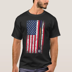 Pool Billiards American Flag Gift T-Shirt