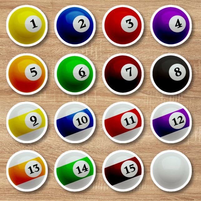 Pool Billiards Balls Full Set (Pool Billiards Balls Full Set Sticker)