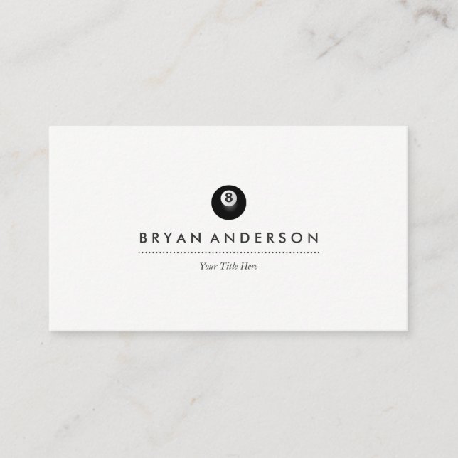 Pool - Billiards Business Card (Front)
