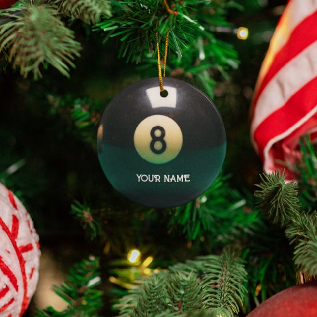 Pool Billiards Eight Ball Personalized Metal Tree Decoration (Creator Uploaded)