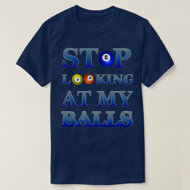 Pool Billiards Funny Balls Adult Joke Design T-Shirt (Design Front)