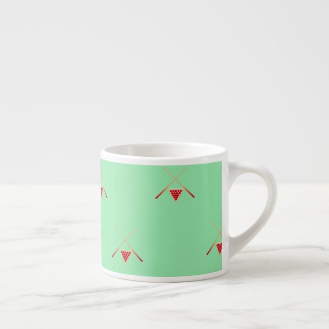 pool billiards on green espresso cup (Right)