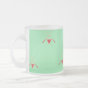 pool billiards on green frosted glass coffee mug