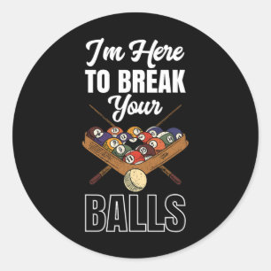 Pool Billiards Pool R Game Sports 8 Ll Cue Stick Classic Round Sticker