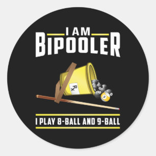 Pool Billiards Snooker 8 Ball Billiard Funny Gift Classic Round Sticker