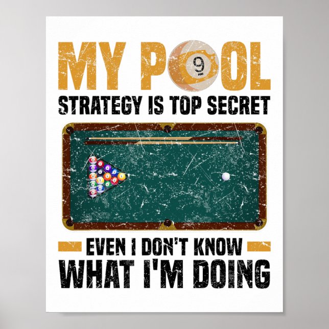 Pool Billiards Snooker Cue Player 12  Poster (Front)