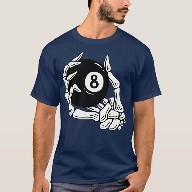 Pool billiards vintage 8 eight ball T-Shirt (Front)