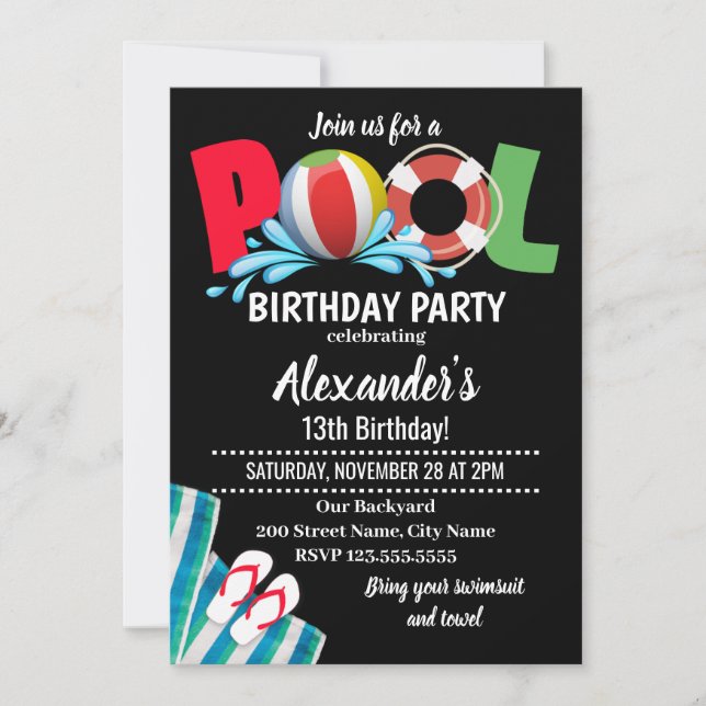 Pool Birthday Party (Front)