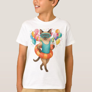 Pool Birthday Party for Cat Lovers T-Shirt