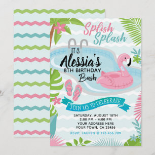 Pool Birthday Party Invitation