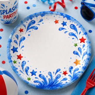Pool Birthday Party Plates for Kids