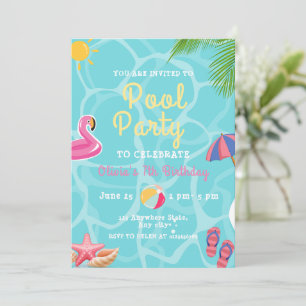 Pool Birthday Party, Pool Kids Swimming Party Invitation
