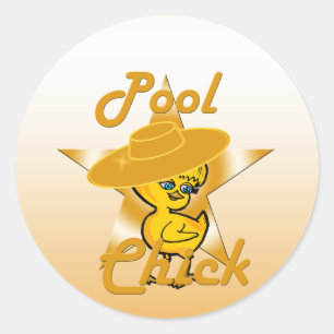 Pool Chick #10 Classic Round Sticker