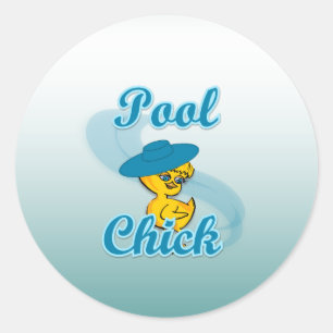 Pool Chick #3 Classic Round Sticker