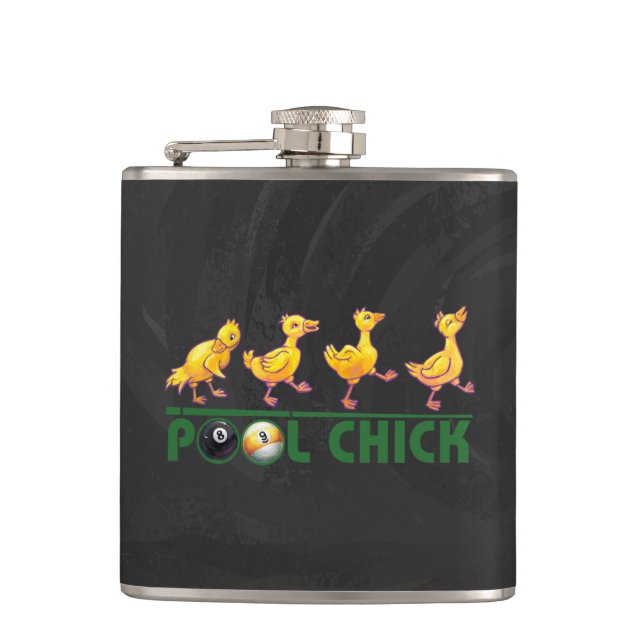 Pool Chick Hip Flask (Front)