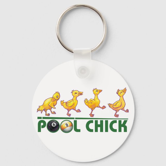 Pool Chick Key Ring (Front)